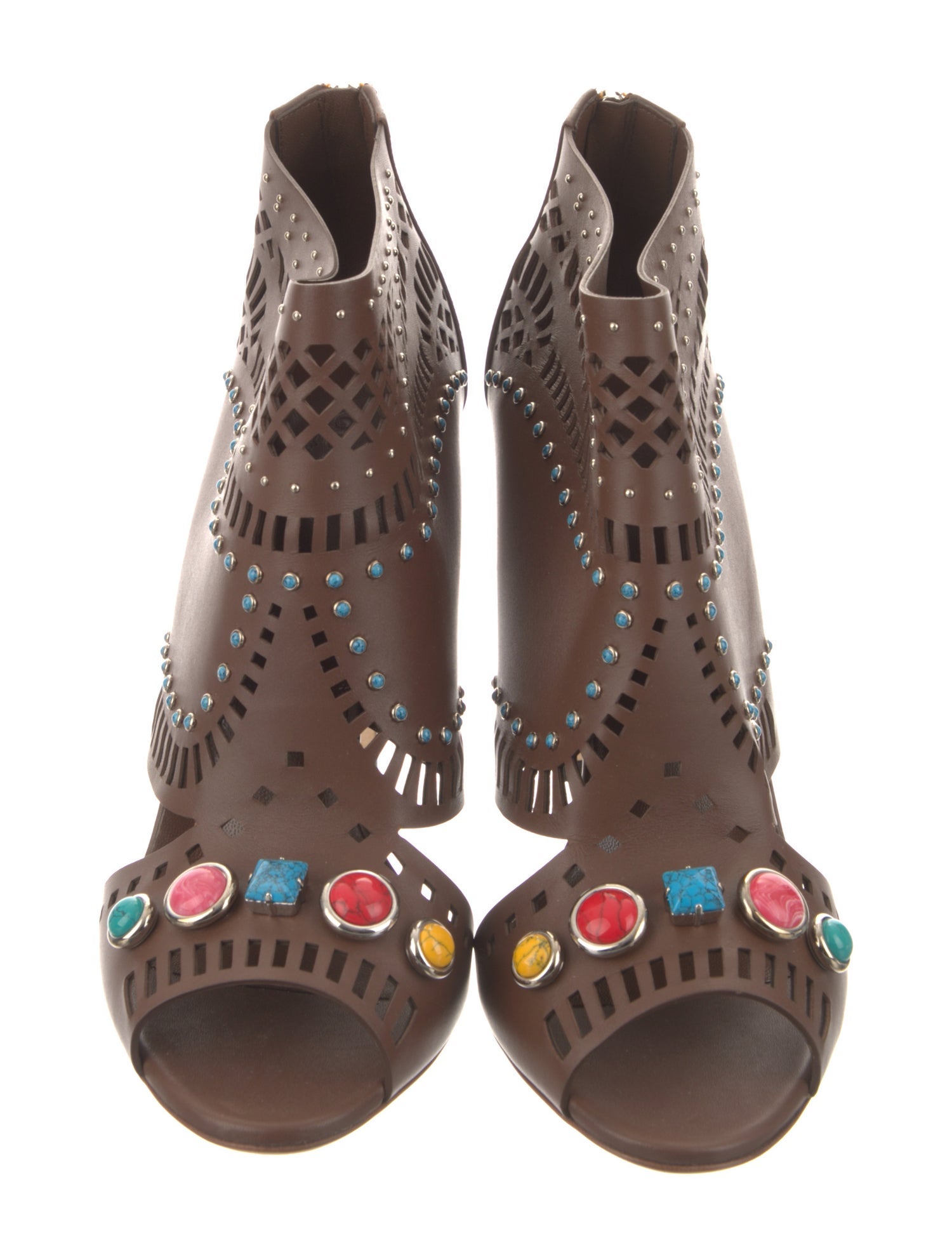 Gucci Leather Lasercut Accents Boots